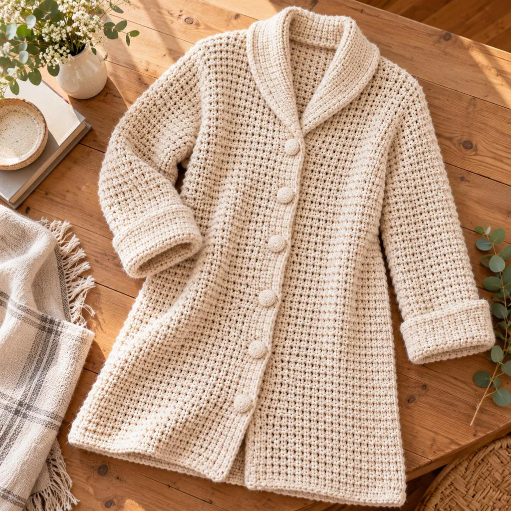 Vintage Longline Crochet Cardigan Pattern