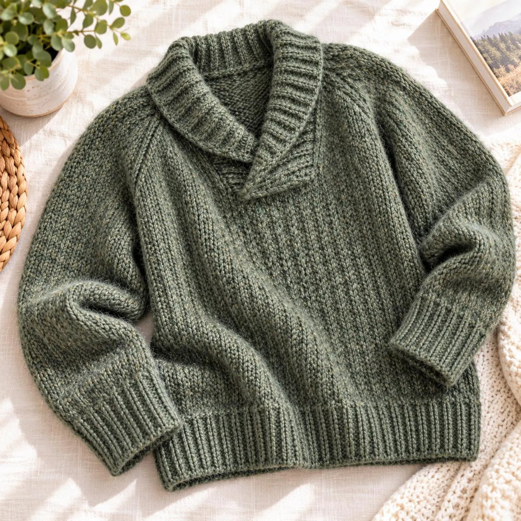 Unisex Mohair Sweater with Cable Texture