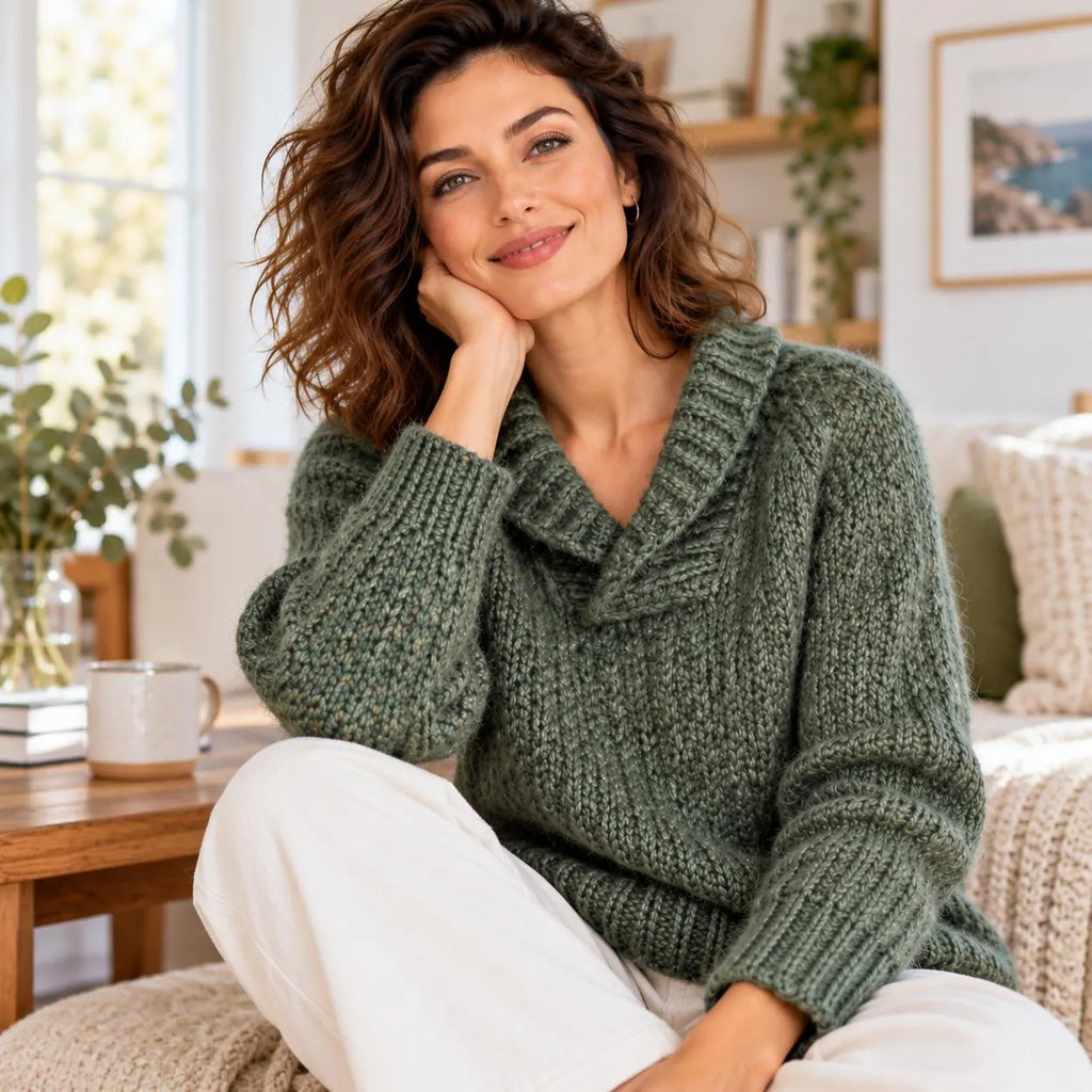 Unisex Mohair Sweater with Cable Texture
