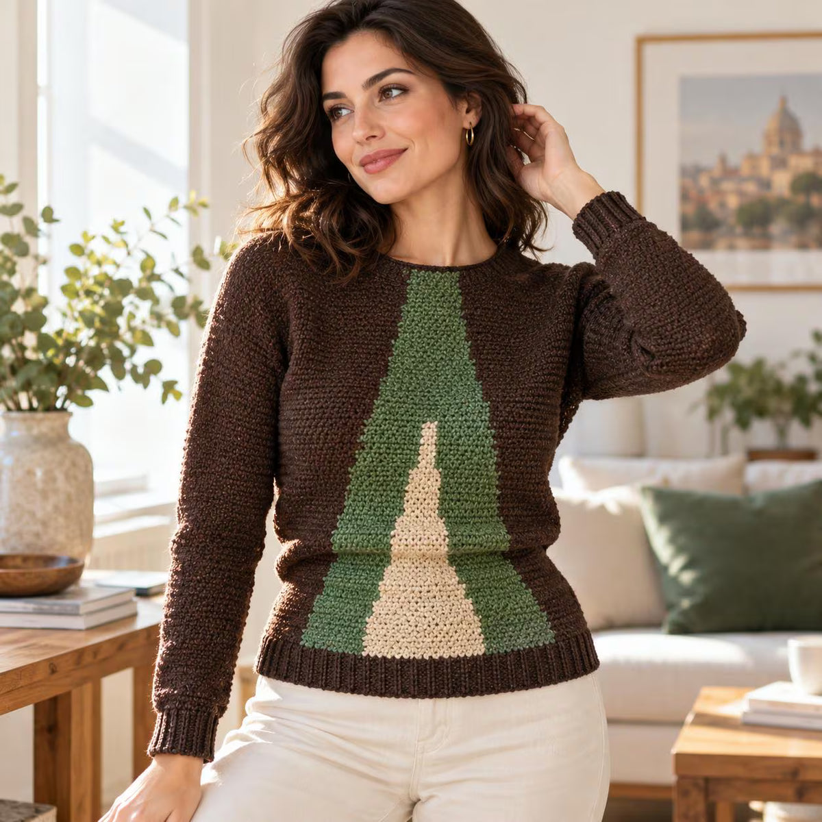 Geometric Colorblock Crochet Pullover Pattern