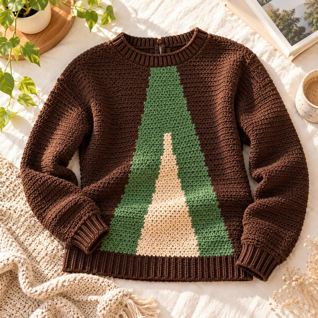 Geometric Colorblock Crochet Pullover Pattern