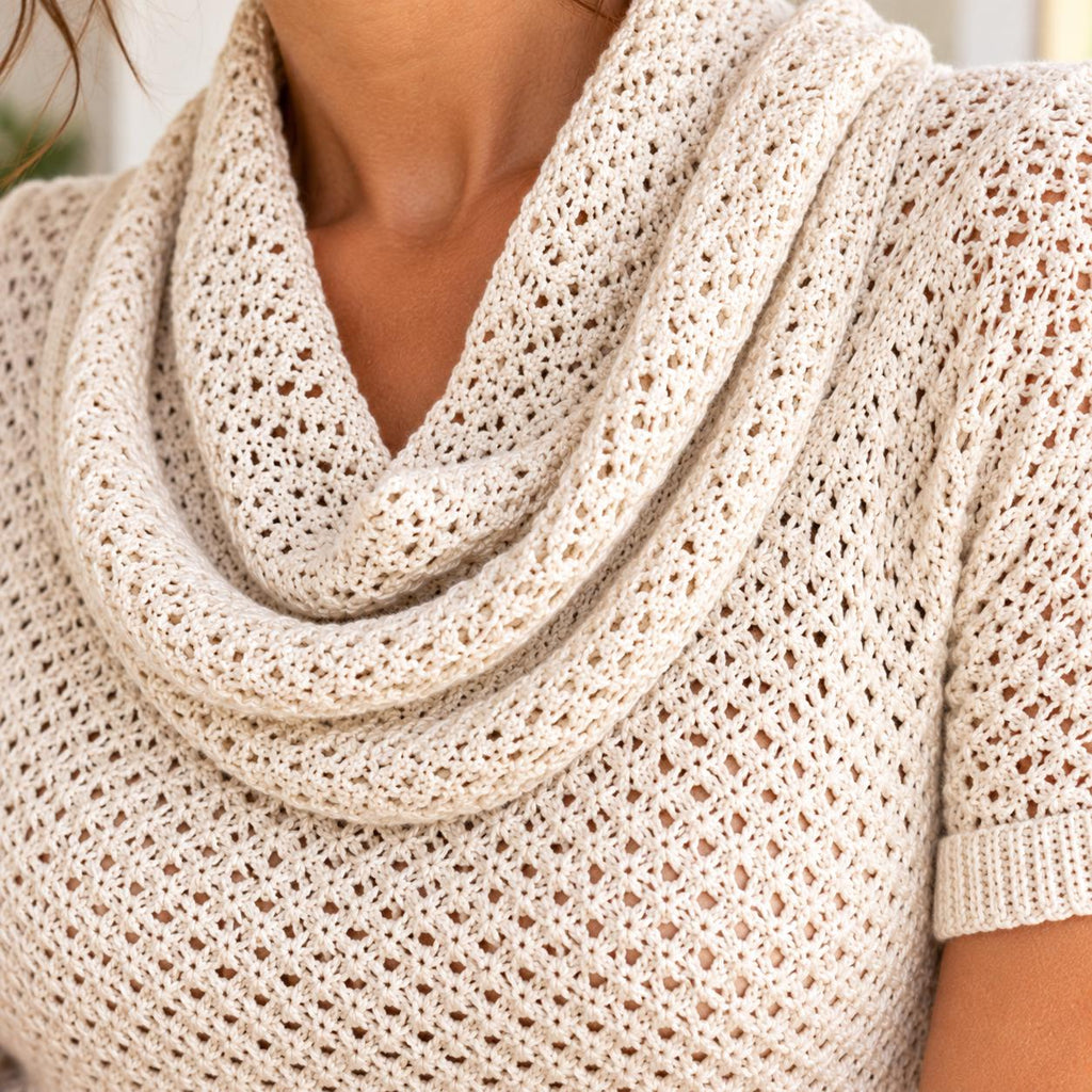 Florence Cowl Neck Crochet Pullover Pattern