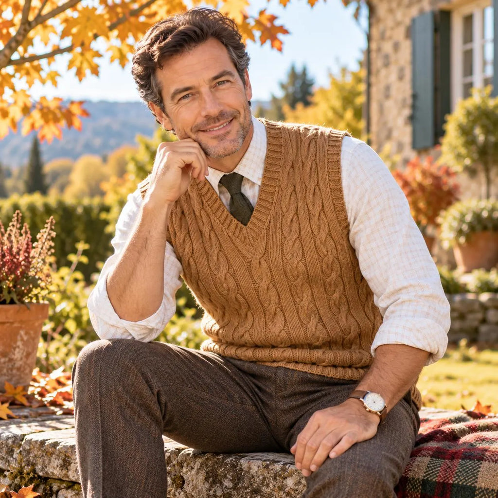Men’s Cable Knit Sweater Vest Pattern