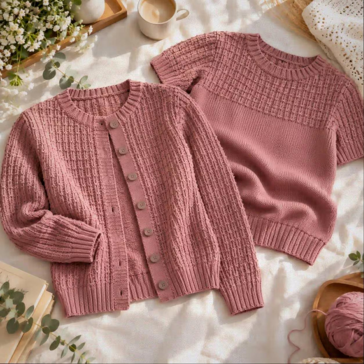 Vintage Cardigan & Pullover Knitting Pattern Bundle