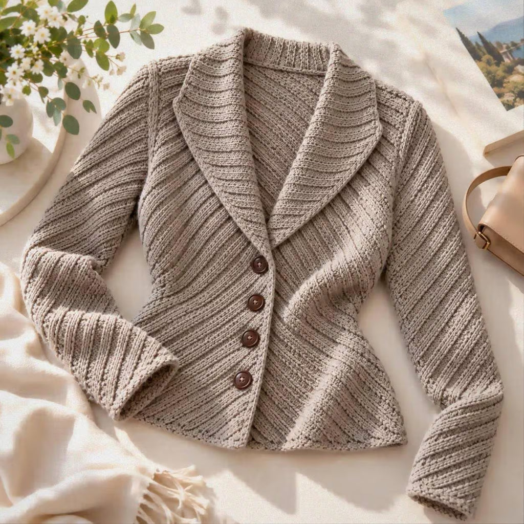 Diagonal Ribbed Cardigan Knitting Pattern