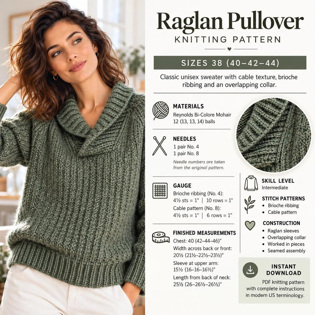 Unisex Mohair Sweater with Cable Texture