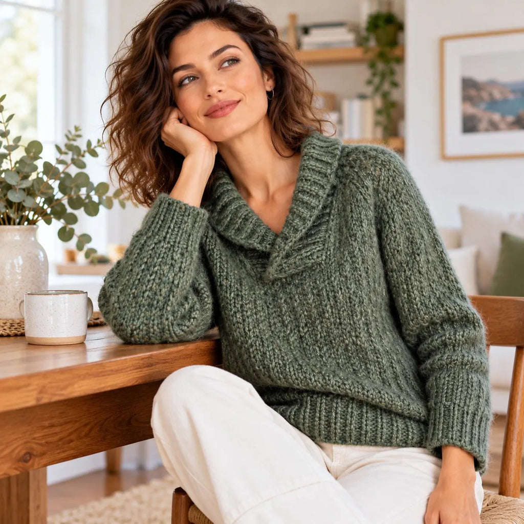Unisex Mohair Sweater with Cable Texture