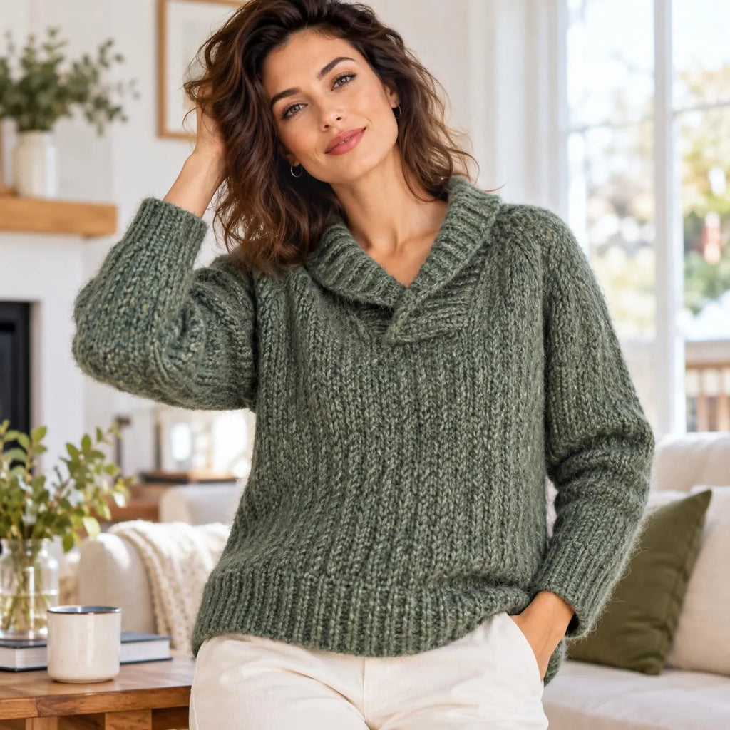 Unisex Mohair Sweater with Cable Texture