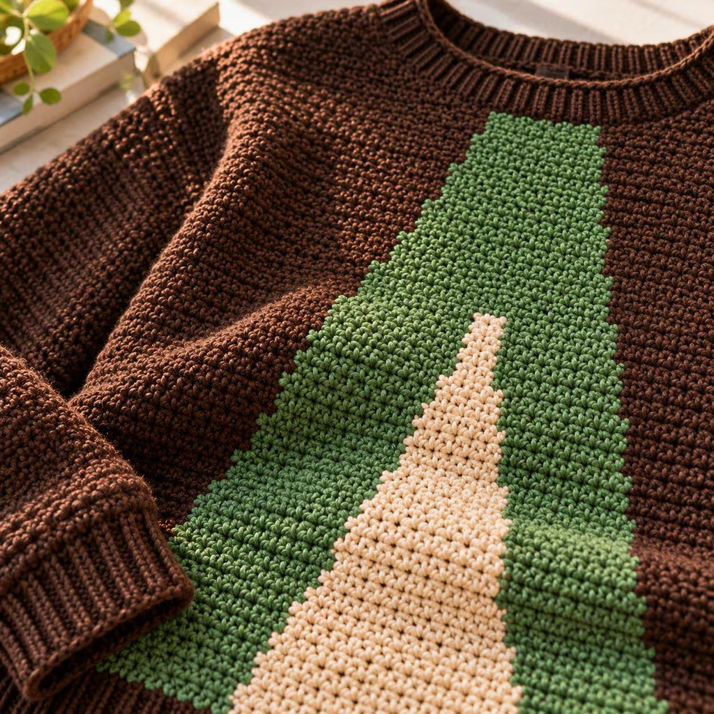 Geometric Colorblock Crochet Pullover Pattern