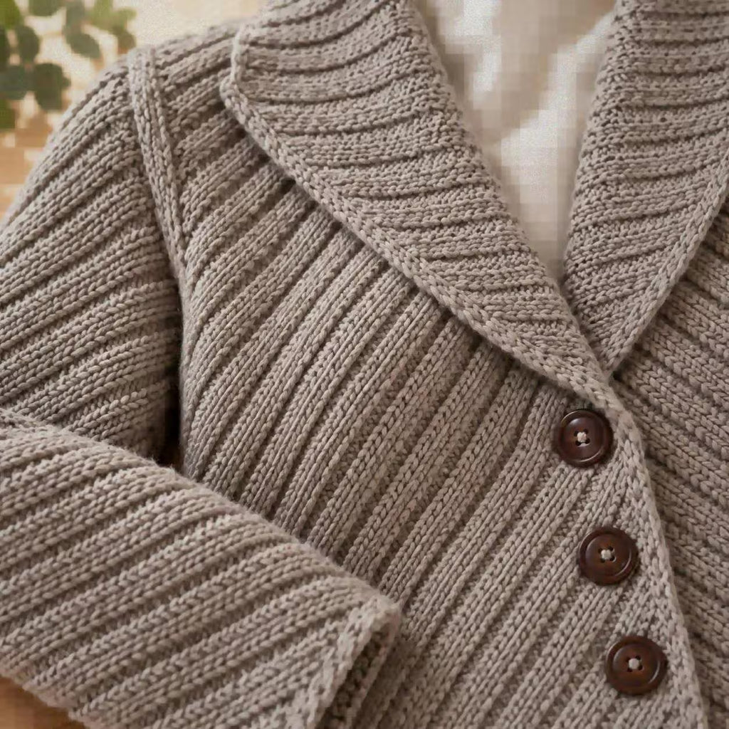 Diagonal Ribbed Cardigan Knitting Pattern
